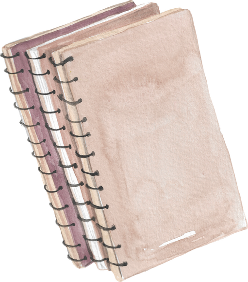 Vintage Stack of Notebook Watercolor